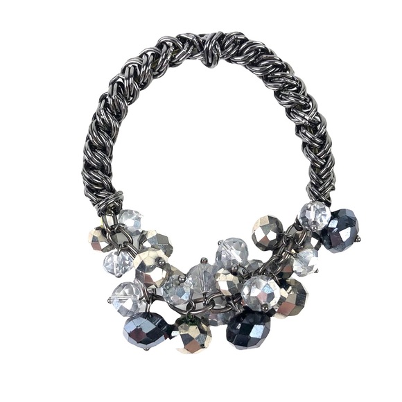 White House Black Market Jewelry - White House Black Market Navy Disco Bead Grey Bracelet